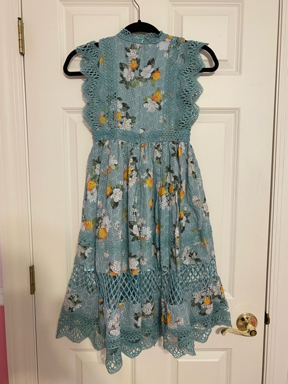 Joyfolie Mia Joy childrens size 8 blue floral lace dress - Picture 2 of 6